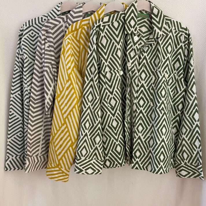 Sobrecamisa block print hombre